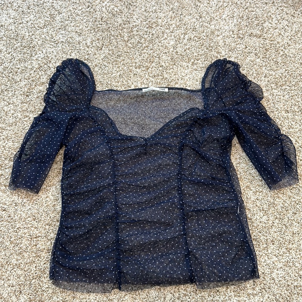 Zara polka dot blouse